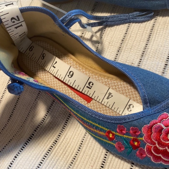 Ina Blue Embroidered Women's Flats - Picture 12 of 12
